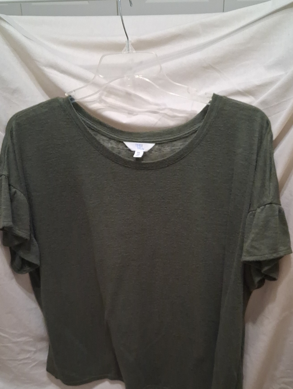 Time and Tru Olive Green Short Sleeve Crewneck Top